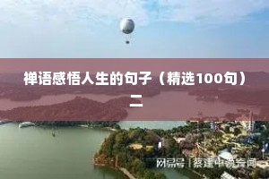 禅语感悟人生的句子（精选100句） 二