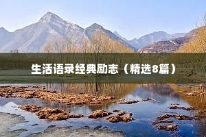 生活语录经典励志（精选8篇）