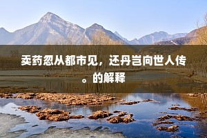 卖药忽从都市见，还丹岂向世人传。的解释