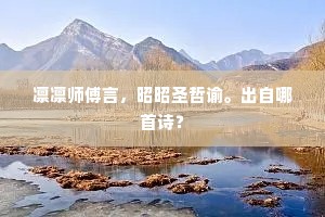 凛凛师傅言，昭昭圣哲谕。出自哪首诗？