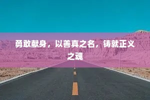 勇敢献身，以善真之名，铸就正义之魂