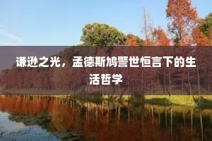 谦逊之光，孟德斯鸠警世恒言下的生活哲学
