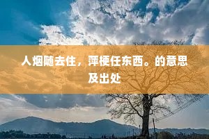 人烟随去住，萍梗任东西。的意思及出处