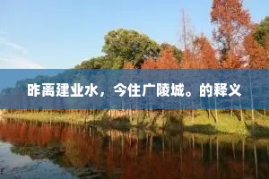 昨离建业水，今住广陵城。的释义
