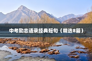 中考励志语录经典短句（精选8篇）