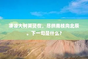 凄凉大树英灵在，尽拱南枝向北辰。下一句是什么？