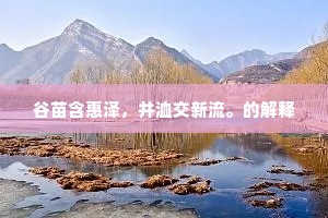谷苗含惠泽，井洫交新流。的解释