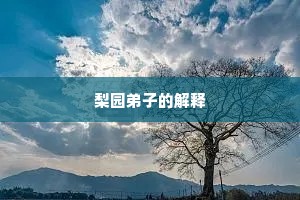 梨园弟子的解释