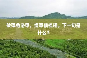 破萍龟浴甲，缀草鹤梳翎。下一句是什么？