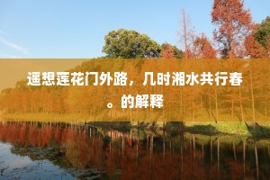遥想莲花门外路，几时湘水共行春。的解释