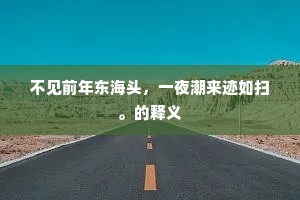 不见前年东海头，一夜潮来迹如扫。的释义