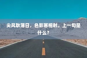 尖风耿薄日，色影寒相射。上一句是什么？