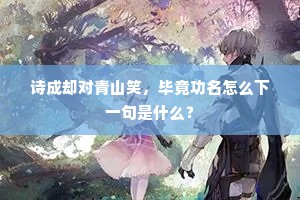诗成却对青山笑，毕竟功名怎么下一句是什么？