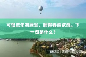 可恨流年凋绿鬓，睡得春酲欲醒。下一句是什么？