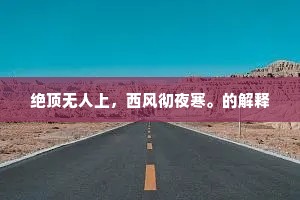 绝顶无人上，西风彻夜寒。的解释
