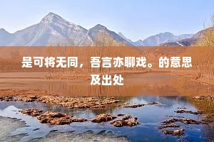 是可将无同，吾言亦聊戏。的意思及出处