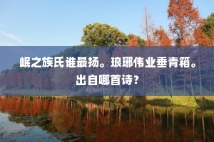 岷之族氏谁最扬。琅琊伟业垂青箱。出自哪首诗？