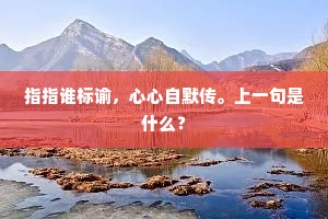 指指谁标谕，心心自默传。上一句是什么？