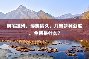 粉笔抛残，涛笺废久，几曾梦棹湖船。全诗是什么？