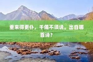 重来得更仆，千偈不须说。出自哪首诗？