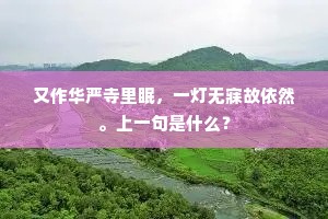 又作华严寺里眠，一灯无寐故依然。上一句是什么？