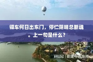 钿车何日出东门，停伫阴晴总断魂。上一句是什么？