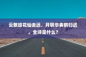 云散琼花仙去远，月明华表鹤归迟。全诗是什么？