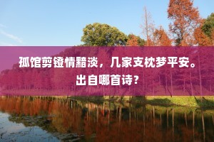 孤馆剪镫情黯淡，几家支枕梦平安。出自哪首诗？