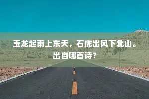 玉龙起雨上东天，石虎出风下北山。出自哪首诗？