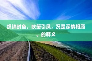 织锦封鱼，吹箫引凤，况是深情相顾。的释义
