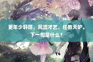 更年少轩昂，风流才艺，任教天妒。下一句是什么？