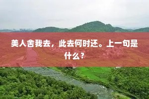 美人舍我去，此去何时还。上一句是什么？