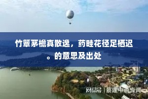 竹簟茅檐真散逸，药畦花径足栖迟。的意思及出处
