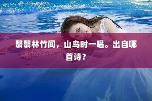 翳翳林竹间，山鸟时一唱。出自哪首诗？
