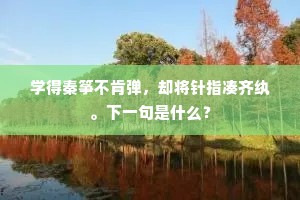学得秦筝不肯弹，却将针指凑齐纨。下一句是什么？