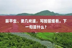 算平生、更几欢逢，写图留细看。下一句是什么？