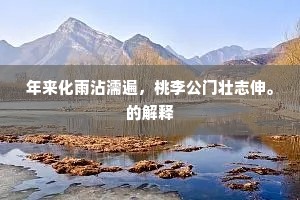 年来化雨沾濡遍，桃李公门壮志伸。的解释