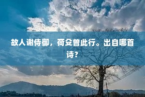 故人谢侍御，荷殳曾此行。出自哪首诗？