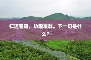 仁迈春阳，功隆覆载。下一句是什么？