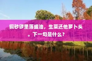 铜砂锣里落盛油，生菜还他萝卜头。下一句是什么？