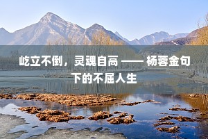 屹立不倒，灵魂自高 —— 杨蓉金句下的不屈人生