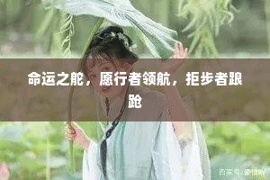 命运之舵，愿行者领航，拒步者踉跄