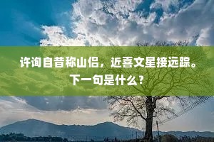许询自昔称山侣，近喜文星接远踪。下一句是什么？
