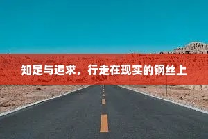 知足与追求，行走在现实的钢丝上