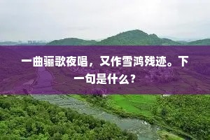 一曲骊歌夜唱，又作雪鸿残迹。下一句是什么？
