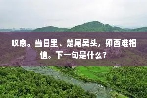 叹息。当日里、楚尾吴头，卯酉难相值。下一句是什么？
