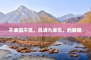 不食固不饥，风清九皋乐。的解释