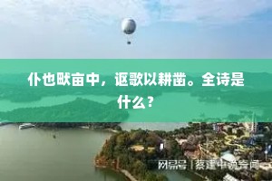 仆也畎亩中，讴歌以耕凿。全诗是什么？