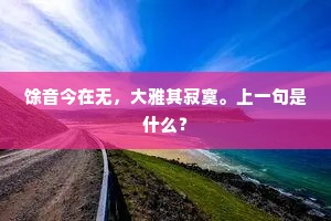 馀音今在无，大雅其寂寞。上一句是什么？