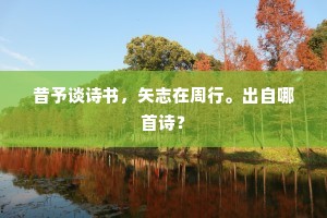 昔予谈诗书，矢志在周行。出自哪首诗？